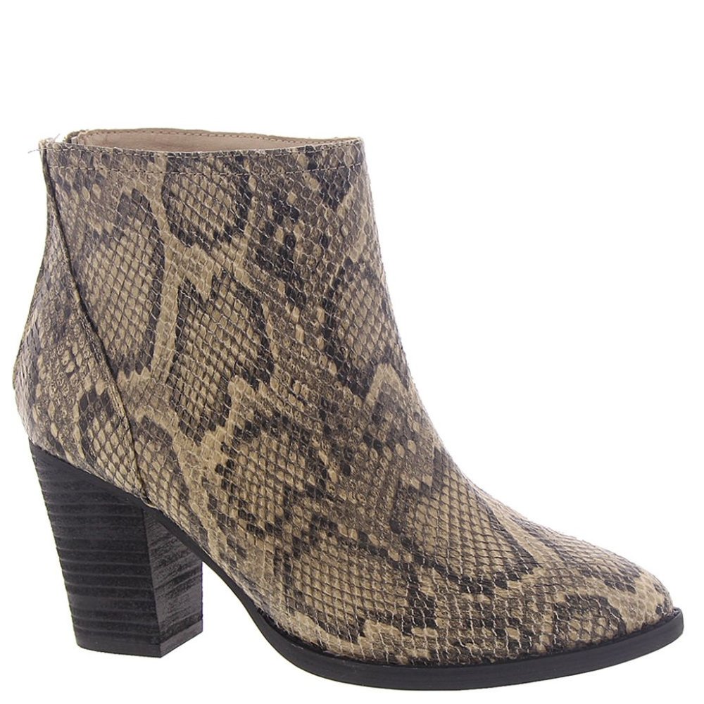 Zigi Soho Harlan Beige Black Snake Zip up size 7.5M Boots NEW - Picture 2 of 10
